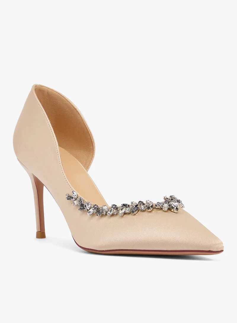 Ella Limited Edition Diamonte Embellished Mid Heel Pumps